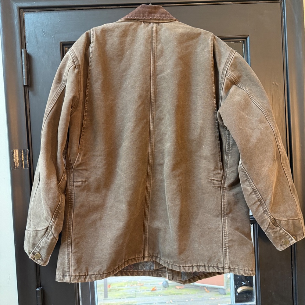 Vintage Carhartt‎ Blanket-Lined Chore Coat “Mocha” Men's Large Weathered - Picture 5 of 6